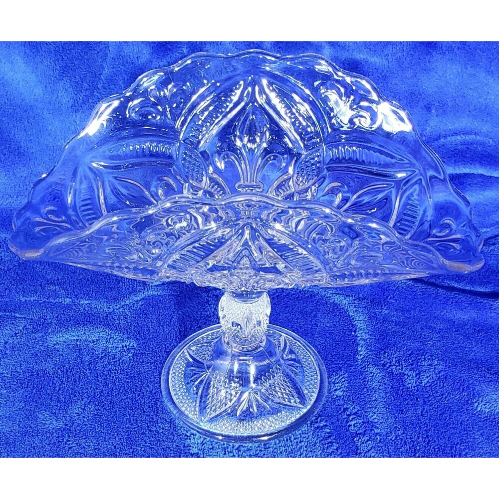 Vintage Pressed Pattern Glass Banana Fruit Bowl